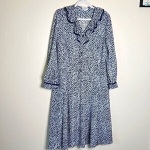 France's Brewster Floral Maxi Dress Blue White Large XLarge